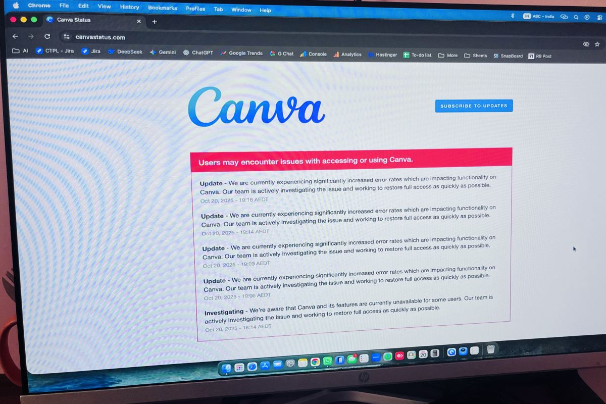 Canva Down India 2025: भारत में तकनीकी खराबी के कारण उपयोगकर्ताओं को ऐप तक नहीं पहुँच