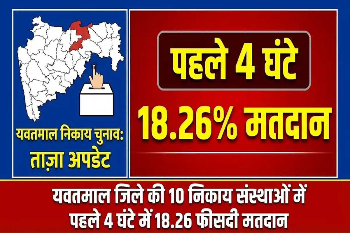 Yavatmal Election 2025: यवतमाल जिले की 10 निकाय संस्थाओं में पहले 4 घंटे में दर्ज हुआ 18.26 फीसदी मतदान