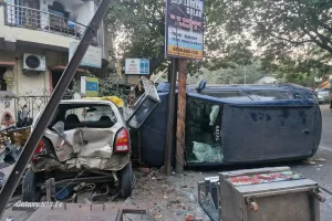 नागपुर में नशे में धुत चार युवकों की कार ने मचाया तांडव, गरीब ठेलेवालों को हुआ भारी नुकसान