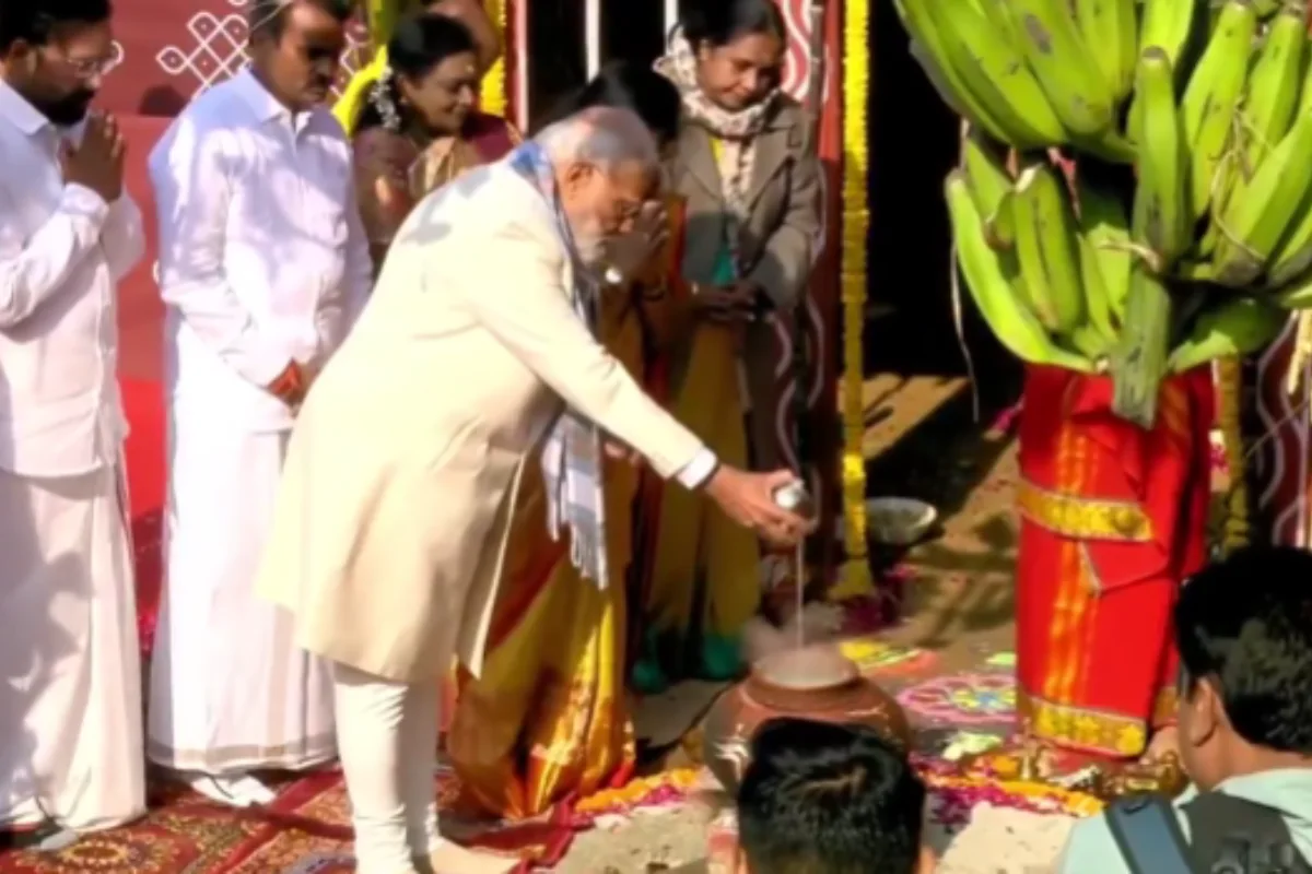 पीएम मोदी ने एल मुरुगन के आवास पर मनाया पोंगल