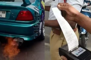 हवाबाजी पड़ी भारी: आग निकलने वाली कार लेकर घूम रहा था  इंजीनियरिंग छात्र,  कटा 1 लाख का चालान