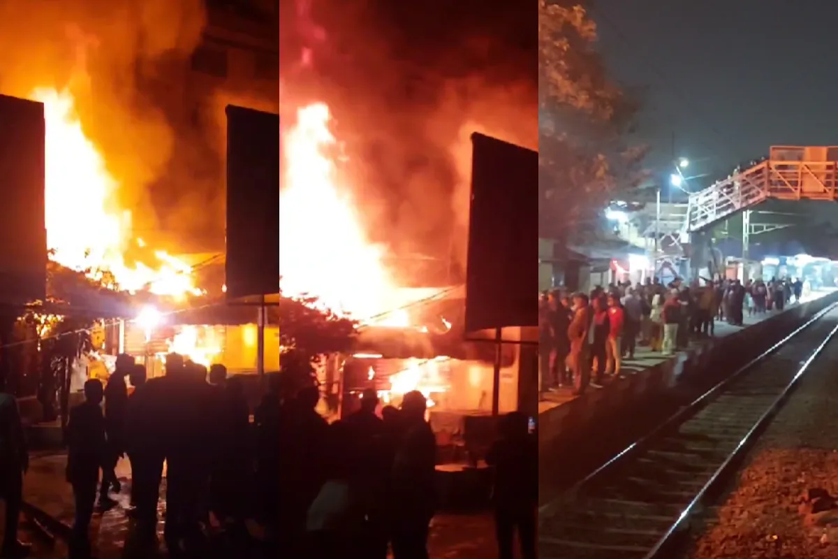 पश्चिम बंगाल के बिराटी रेलवे स्टेशन पर फिर लगी आग, कई दुकानें जलकर खाक