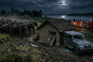 झारग्राम के सांकराईल में सात दिनों से हाथियों का तांडव, दर्जनों गांवों में दहशत – सैकड़ों बीघा फसल बर्बाद