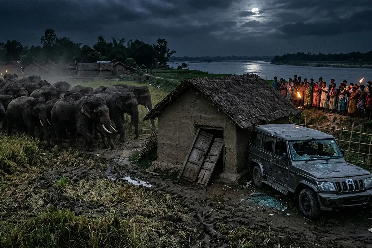 Elephant Attack Jhargram Sankrail West Bengal: झाड़ग्राम के सांकरेल क्षेत्र में सात दिन से हाथियों का आतंक, गांवों में डर और भारी फसल नुकसान