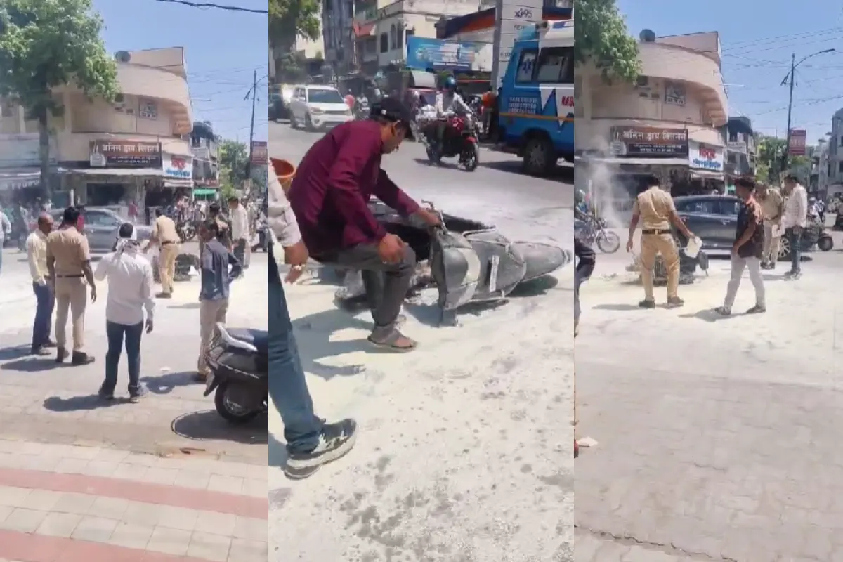 नागपुर: सड़क किनारे खड़ी एक्टिवा में अचानक लगी आग,