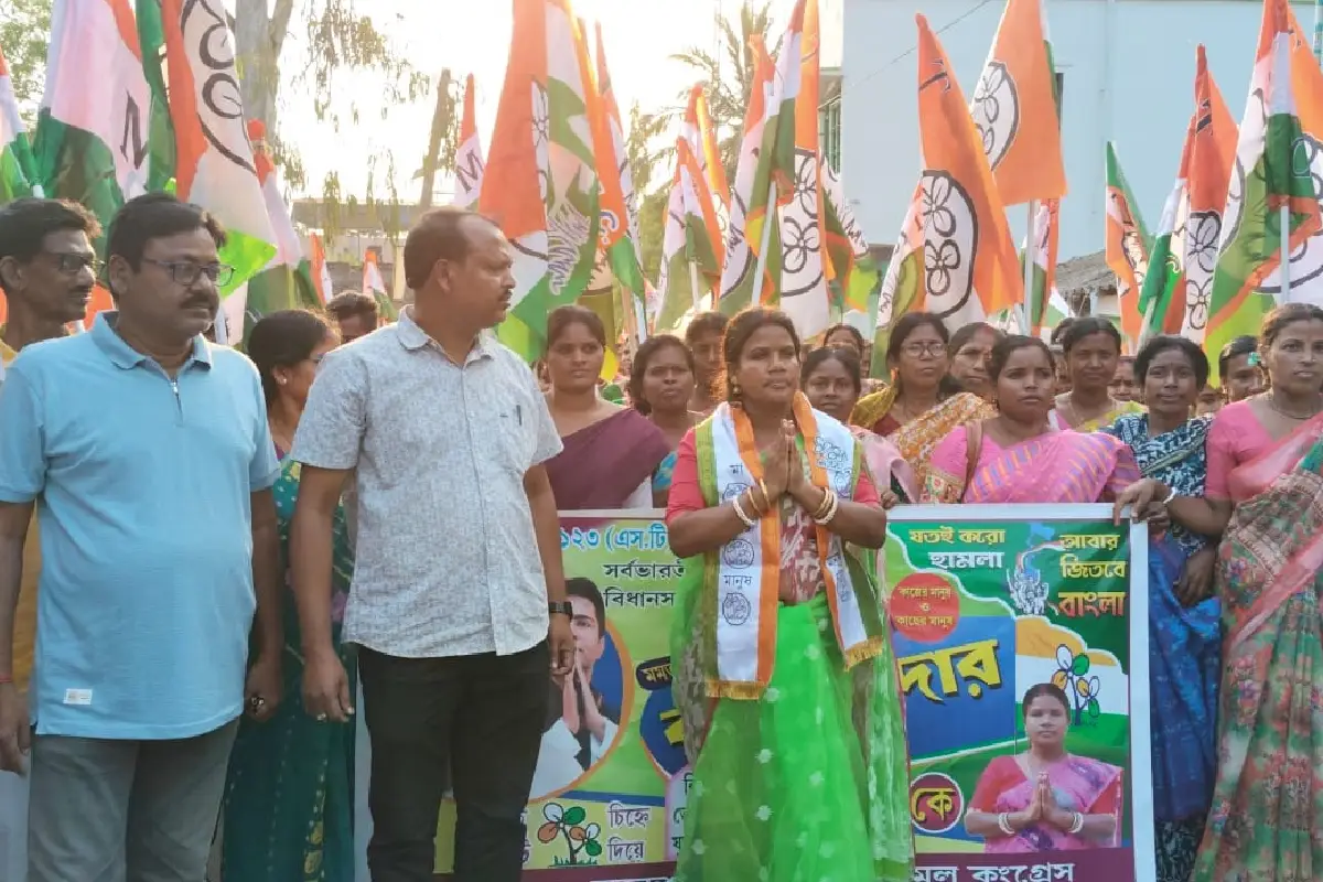 Radhanagar residents return to TMC from BJP Jhargram: झाड़ग्राम के राधानगर में BJP में गए लोग 24 घंटे में तृणमूल में लौटे। TMC प्रत्याशी मंगल सोरेन की मौजूदगी में हुई वापसी।
