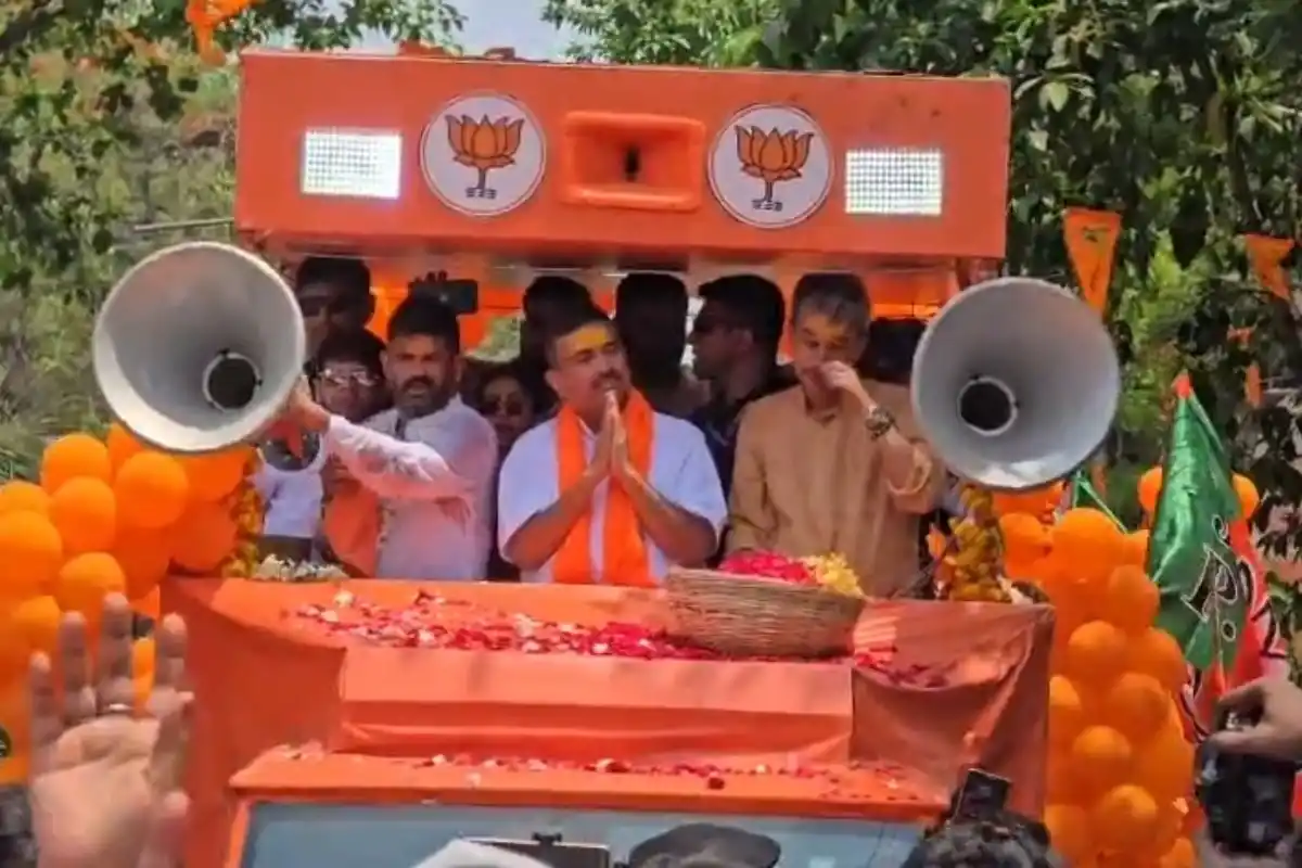 Suvendu Adhikari road show Port constituency Kolkata: भाजपा के प्रचार में उतरे शुभेंदु अधिकारी, कोलकाता में रोड शो