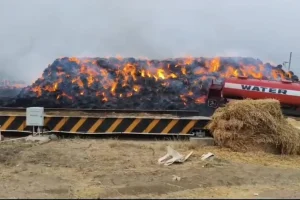 नागपुर के मौदा में लगी भीषण आग, 3 हजार टन से अधिक धान के पेढ़े जलकर राख, करोड़ों का नुकसान