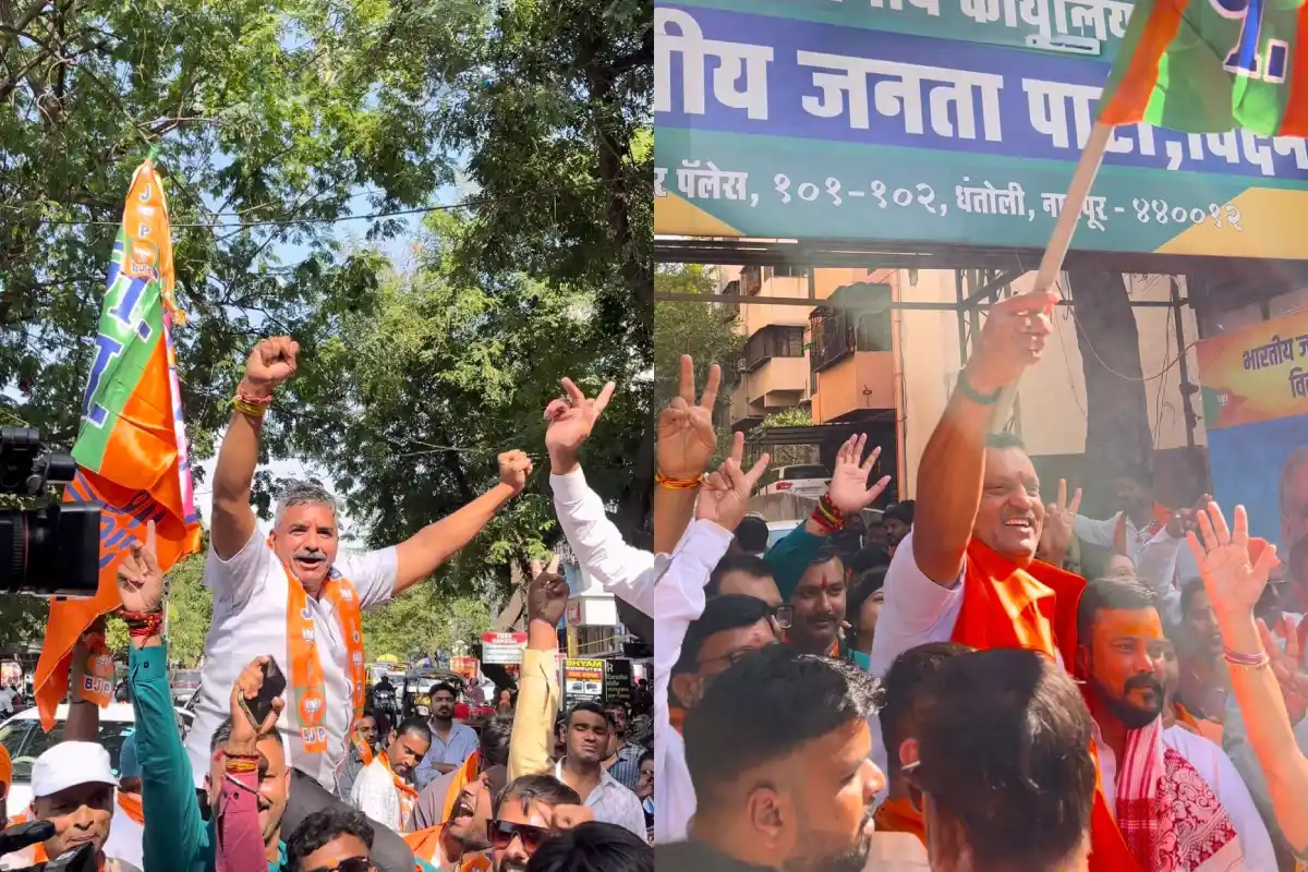 BJP celebration Nagpur Bengal election victory: बंगाल की जीत के बाद नागपुर बीजेपी कार्यालय में मनाया गया बड़ा जश्न
