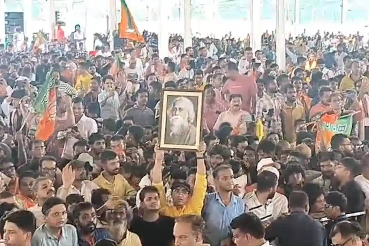Kolkata Brigade Maidan Oath Ceremony Orange wave: कोलकाता के ब्रिगेड मैदान में शपथ समारोह के दौरान बड़ी संख्या में लोगों की मौजूदगी से पूरा मैदान भगवा रंग में नजर आया