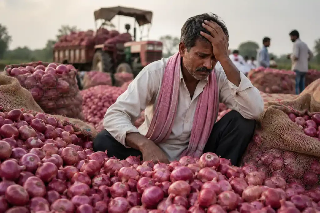 Maharashtra Onion Crisis Farmers: प्याज के गिरते दामों से बेहाल महाराष्ट्र का किसान, मंडी संकट से लेकर दिल्ली तक हड़कंप