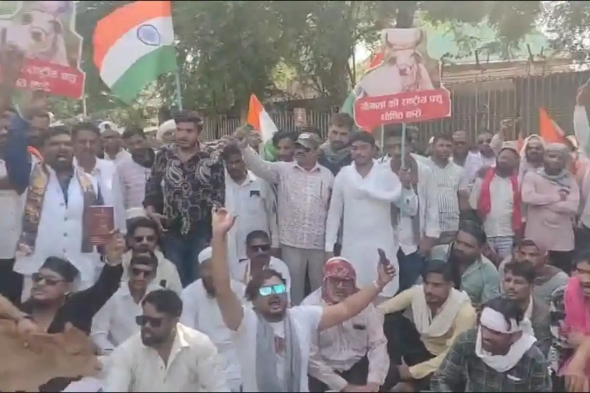 Muslim organisation protest Nagpur cow national animal: नागपुर में मुस्लिम संगठन का प्रदर्शन, गाय को राष्ट्रीय पशु घोषित करने की मांग