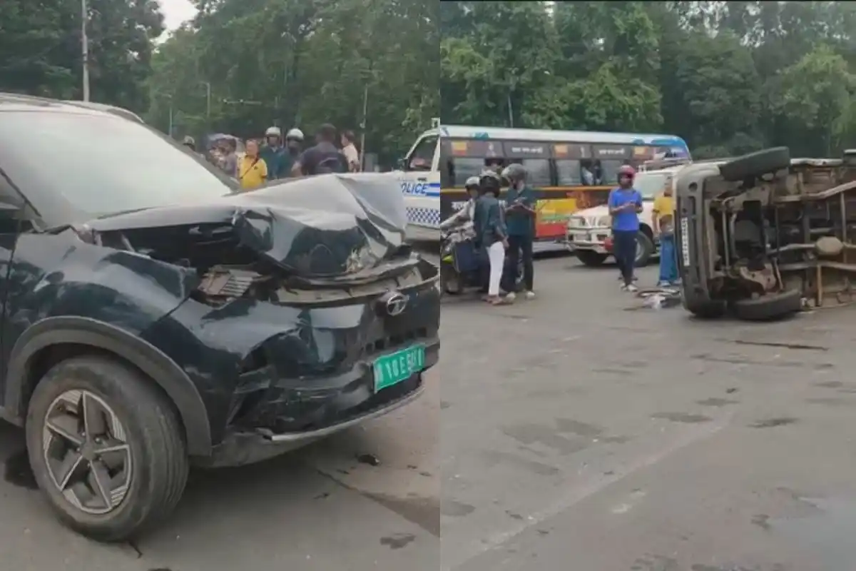 Park Street school poolcar accident Kolkata: पार्क स्ट्रीट के पास सड़क हादसे में दो स्कूल के बच्चे घायल, एसएसकेएम अस्पताल में इलाज जारी