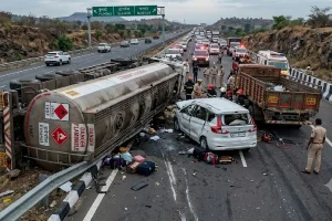 Samruddhi Mahamarg Accident: समृद्धि महामार्ग पर दर्दनाक हादसा, इथेनॉल से भरा टैंकर पलटा, 6 लोगों की मौत