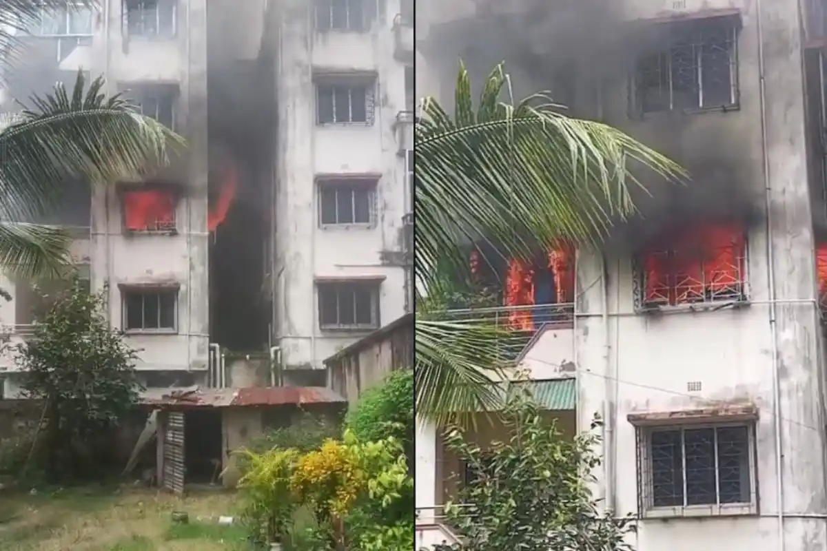 हावड़ा के आंदुल मौरी में बहुमंजिला इमारत के फ्लैट में भीषण आग, धुएं के बीच कुछ लोगों के फंसे होने की खबर