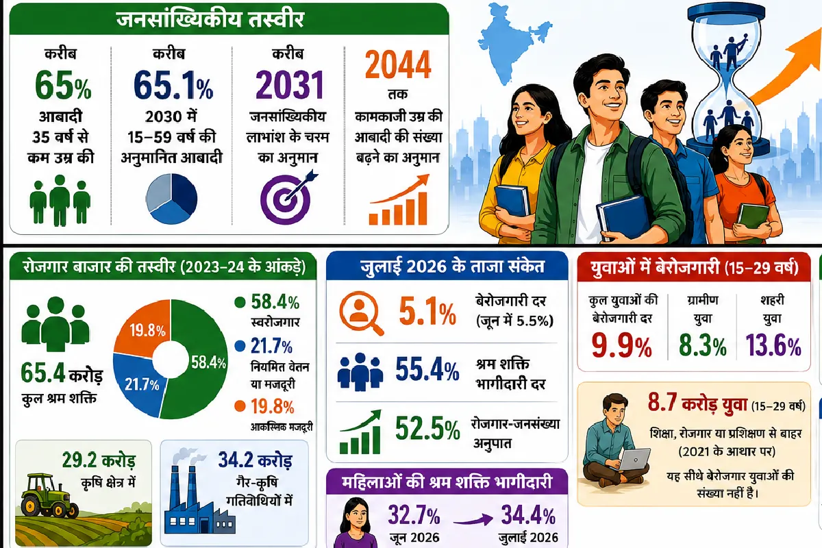 India Demographic Dividend 2030 ( Infographic - AI, Content - RB )