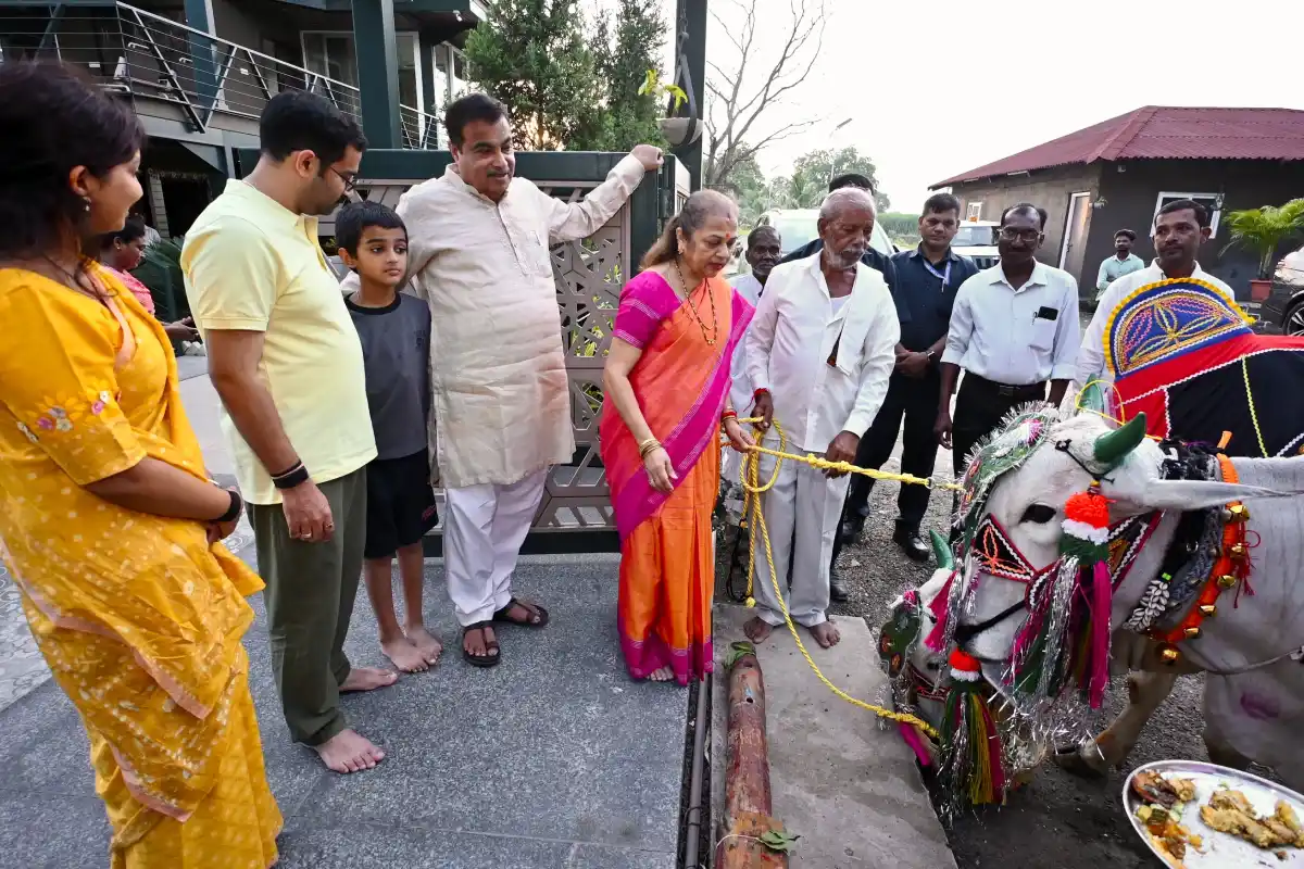 Nitin Gadkari Pola festival Dhapewada Nagpur: नागपुर के धापेवाड़ा में पोला पर्व पर नितिन गडकरी ने की बैलों की पूजा